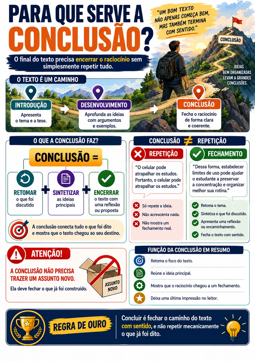 Página visual de Redação: Para que serve a conclusão?